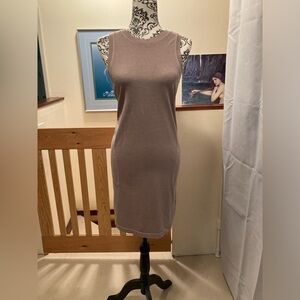 NWOT Old Navy Sleeveless High Crew Neck Jersey Dress (Small) Taupe